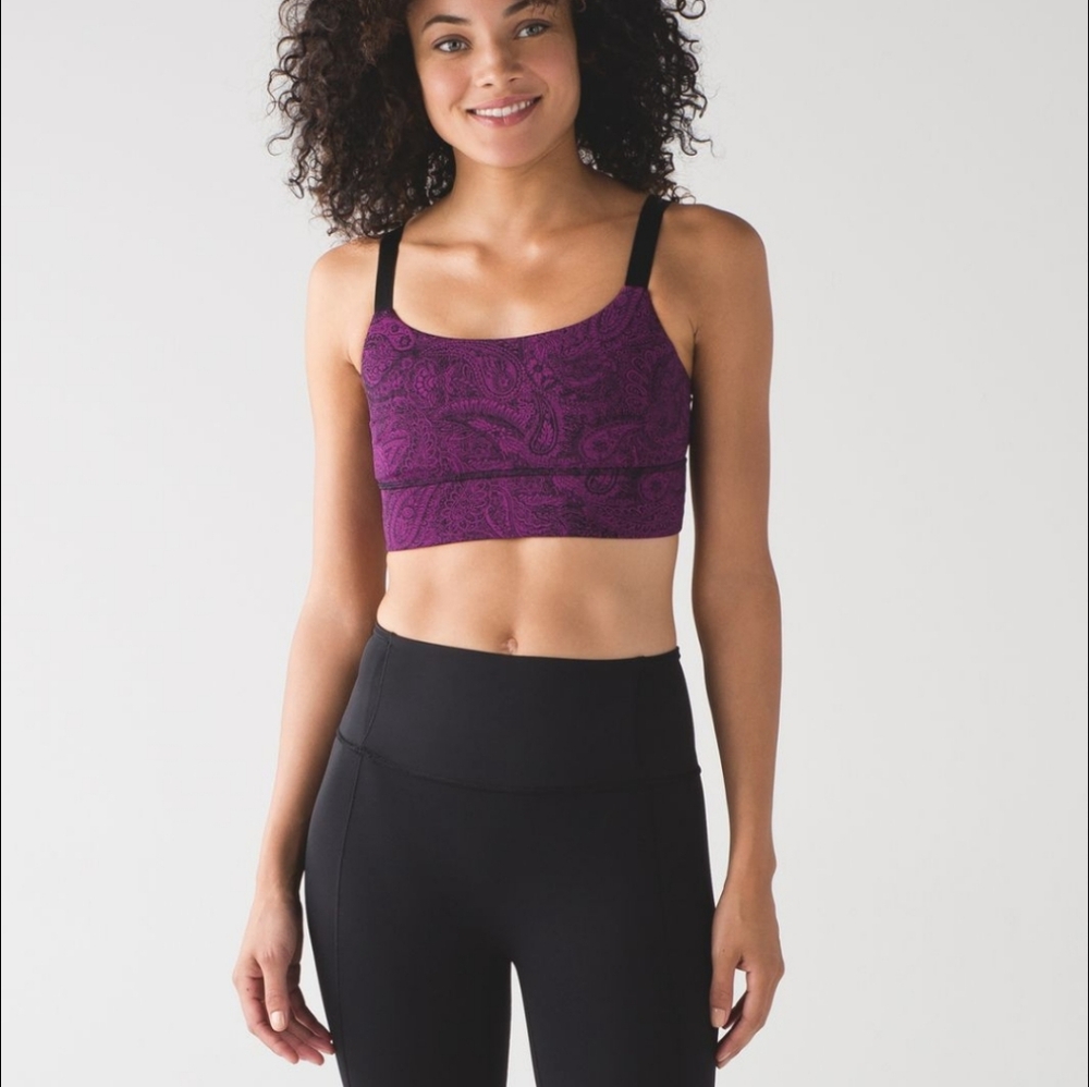 Lululemon Athletica Wmn's Size 2 Both Ways Bra Mini Antique Paisley Deep Fushia - Picture 6 of 6